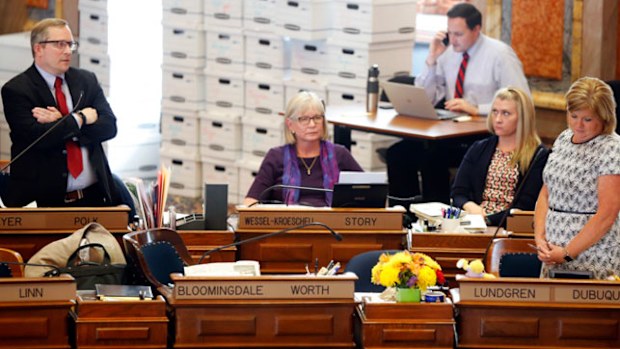 Iowa legislators debate the 'heartbeat' abortion bill. (AP).