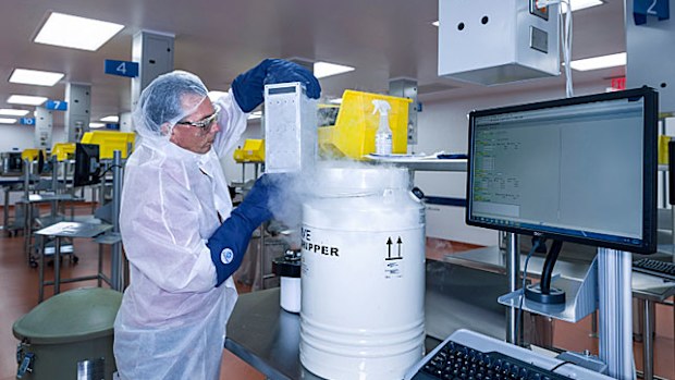 Human T cells belonging to cancer patients arrive at Novartis Pharmaceuticals New Jersey facility. (Photo: AP).