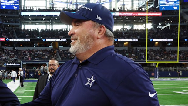 Tom Brady with Dallas Cowboys coach Mike McCarthy.