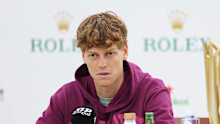 Jannik Sinner speaks at a press conference after winning the Men's Singles final match at the Shanghai Rolex Masters.