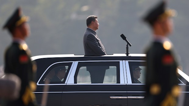 China's President Xi Jinping attends a military parade marking the 80th anniversary of victory over Japan and the end of World War II.