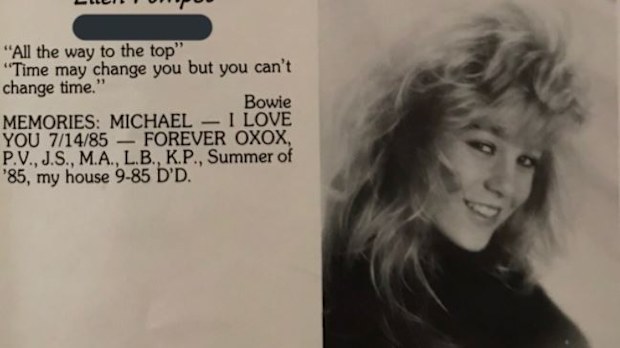 Ellen Pompeo, Yearbook photo