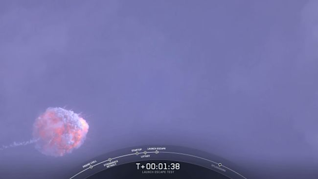 The Falcon 9 rocket explodes as part of the test 