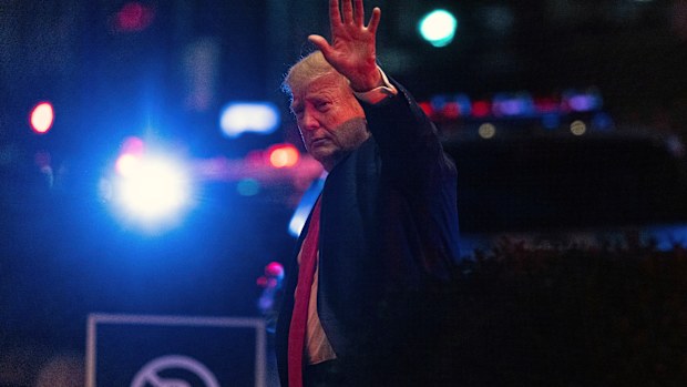 Former President Donald Trump arrives at Trump Tower in New York this week.