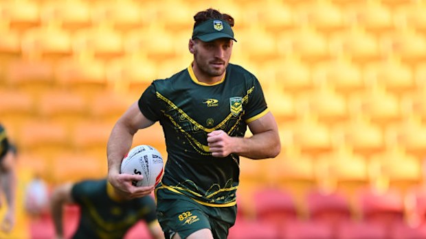 Cameron Murray at an Australia Kangaroos training session.