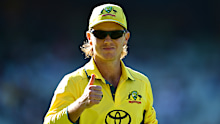 MELBOURNE, AUSTRALIA - NOVEMBER 04: Adam Zampa of Australia gives the thumbs up to the crowd  during game one of the Men's One Day International series between Australia and Pakistan at Melbourne Cricket Ground on November 04, 2024 in Melbourne, Australia. (Photo by Quinn Rooney/Getty Images)