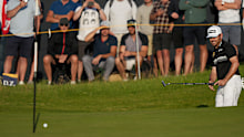 SANDWICH, ENGLAND - JULY 16: Louis Oosthuizen of South Africa putting on the 17th green during Day Two of The 149th Open at Royal St Georges Golf Club on July 16, 2021 in Sandwich, England. (Photo by Mike Hewitt/Getty Images)