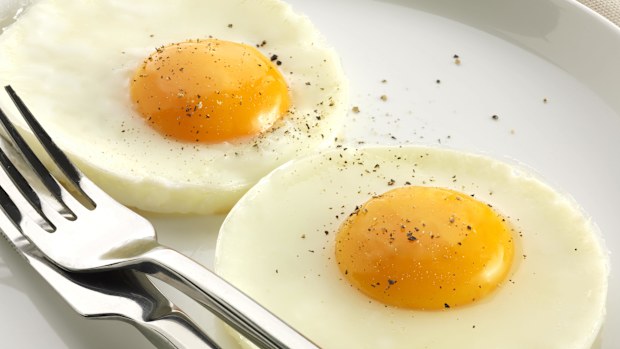 Fried eggs, sunny side up