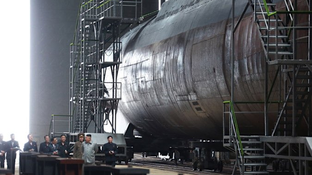 The one photograph released that shows a large portion of the sub appears to have been intentionally cropped at the top.