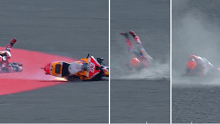 Marc Marquez suffered a crash during practice for the Indonesian Grand Prix.