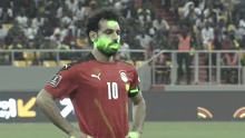 Mo Salah with lasers in his face before his attempted penalty.