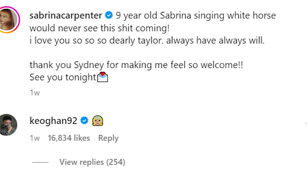 Barry Keoghan supporting Sabrina Carpenter 