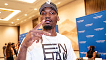 22 May 2026, USA, Las Vegas: Enhanced Games, Las Vegas: US sprinter Fred Kerley arrives for a press conference. Photo: Maximilian Haupt/dpa (Photo by Maximilian Haupt/picture alliance via Getty Images)