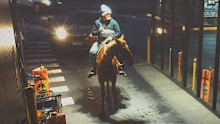 Eathon White was spotted riding through his local bottle shop drive-through.