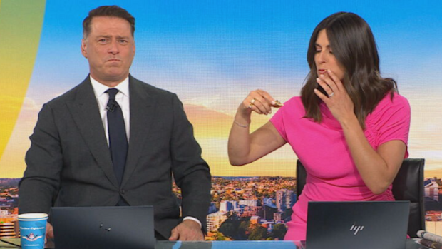 Karl Stefanovic Sarah Abo tinned oysters Today Show October 22, 2025
