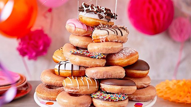 Krispy Kreme's Doughnut cake pack retails for $63