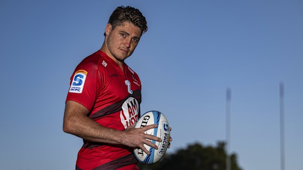 James O'Connor poses for a photo during a Crusaders Super Rugby squad media opportunity.