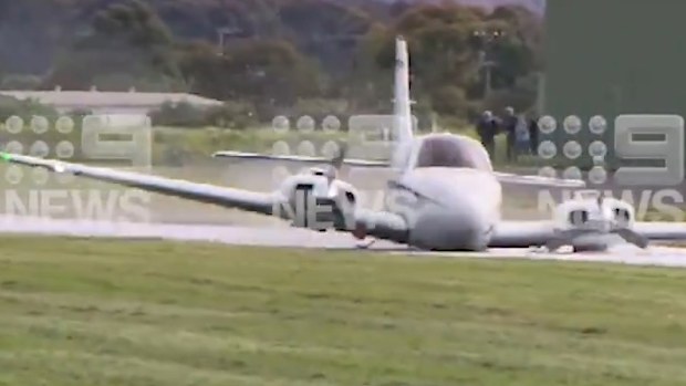 Emergency crews were on standby as the pilot made his nail-biting descent, after dozens of attempts.