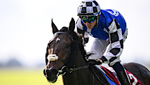Kildare , Ireland - 14 September 2025; Jockey Dylan Browne McMonagle and Al Riffa after winning the Comer Group International Irish St Leger during day two of the Irish Champions Festival at The Curragh Racecourse in Kildare. (Photo By Seb Daly/Sportsfile via Getty Images)