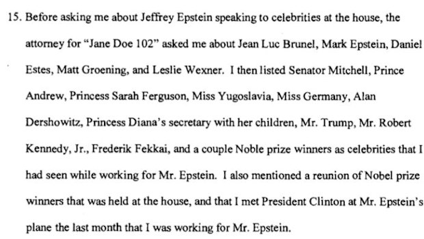 The testimony was made by Juan Alessi, a handyman at Jeffrey Epstein's Palm Beach mansion for several years