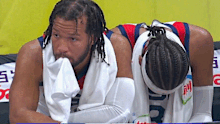 Jalen Brunson of Team USA reacts as he his team sank.