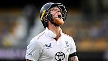 Ben Stokes of England shows his disappointment.