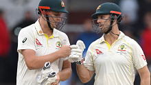 Cameron Green and Mitch Marsh during the Ashes. 