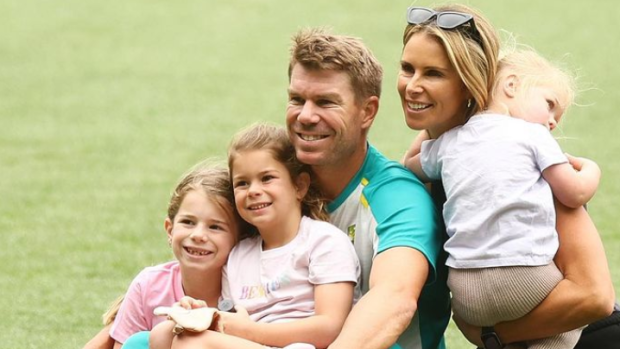 Candice Warner with husband kids