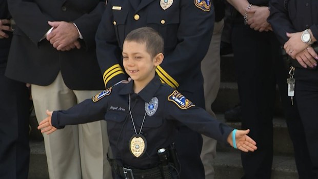 Girl sworn in as police officer