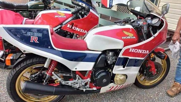 One of the motorbikes stolen was this Tricolour 1981 Honda CB1100RC with registration 095DH.