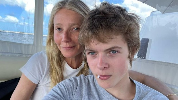 Gwyneth Paltrow and son Moses.