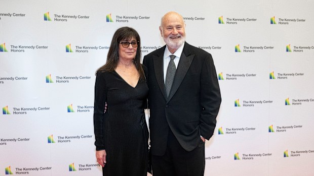 Rob Reiner and Michele Singer Reiner arrive on the red carpet at the State Department for the Kennedy Center Honors gala dinner. They were both found stabbed to death at their Los Angeles home.