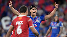 Blaize Talagi celebrates for Samoa.