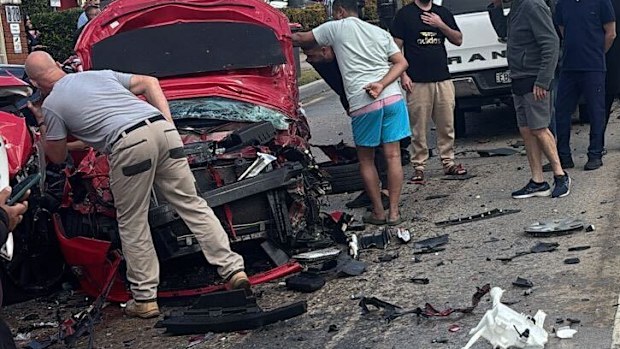 A man has died following a multi-vehicle crash in Sydney's south-west this morning.
