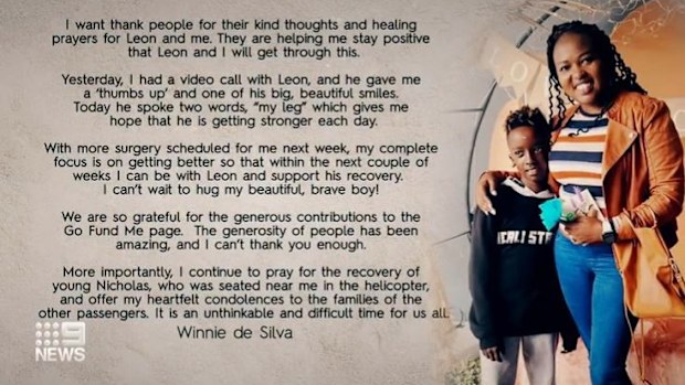 Winne de Silva statement, update on son Leon