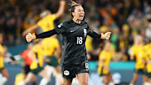Australia's goalkeeper Mackenzie Arnold celebrates the Matildas' quarter-final win over France at the 2024 Women's World Cup.