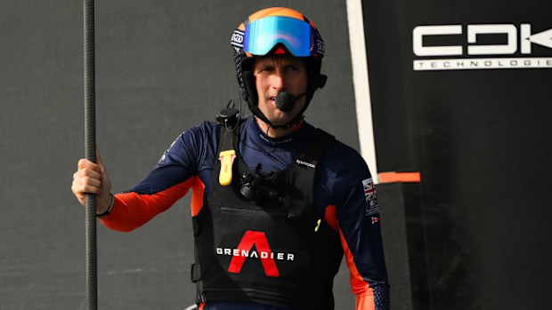 Team Ineos Britannia Skipper Sir Ben Ainslie looks on prior to the race between Emirates Team New Zealand and Team Ineos Britannia in the 37th America's Cup.