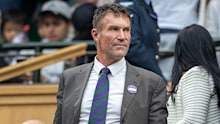 Pat Cash in the Royal Box at Wimbledon.