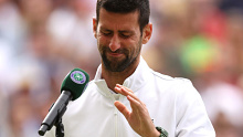 Novak Djokovic broke down in tears during his speech. 