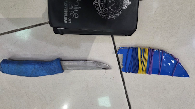 The knife was seized and the man was removed from the shopping centre.