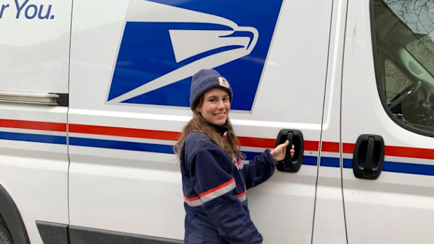 Newmarket mail carrier Kayla Berridge realised during her shift on January 27 that mail had been piling up for four days at a resident's home.