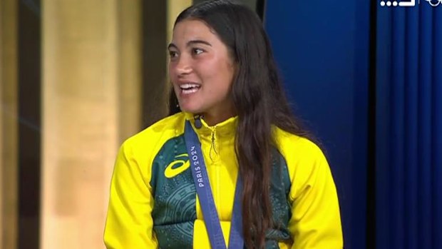 Arisa Trew speaks to Nine after winning her gold medal.