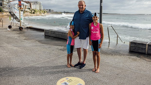 John Holt and grandkids Leo and Ted Holt who are Nippers at Cronulla Surf Life Saving 