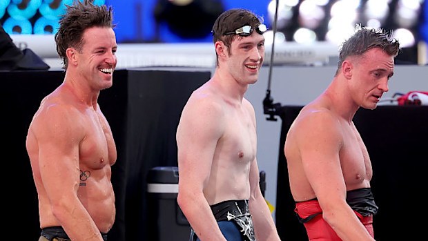 (L-R) James Magnussen, Hunter Armstrong and Shane Ryan.