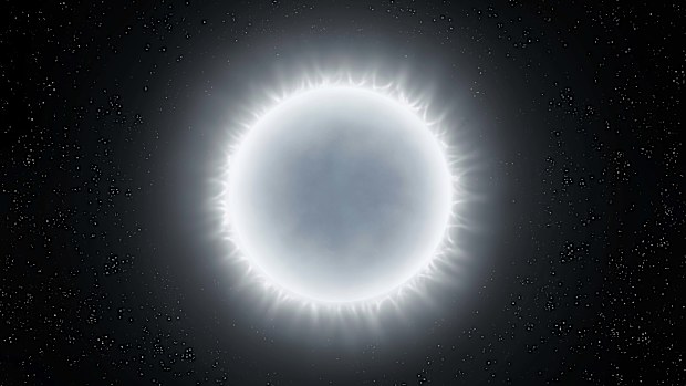White dwarf isolated on black background. Remnant of a dead star in space. The core of the sun after his death.