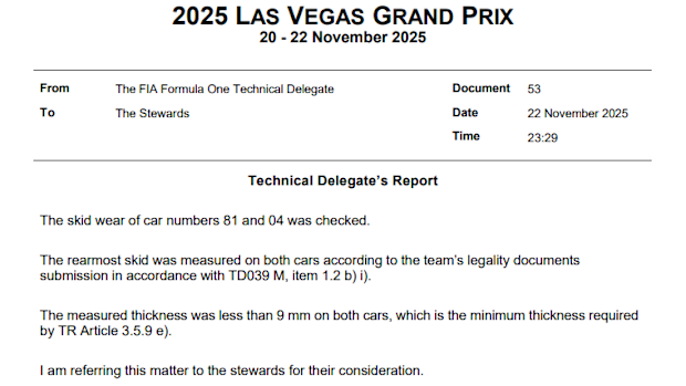 Informes tanto de McLarens como de subviraje excesivo después de Las Vegas. 