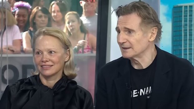 Pam Anderson and Liam Neeson