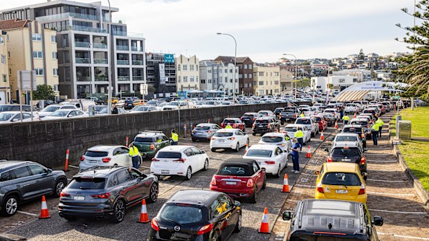 Bondi Beach drive-through COVID-19 Clinic, Sydney.