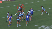 Viliame Kikau is denied a try against Cronulla due to interference from the referee. 