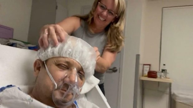 Jeremy Renner in hospital with his mother